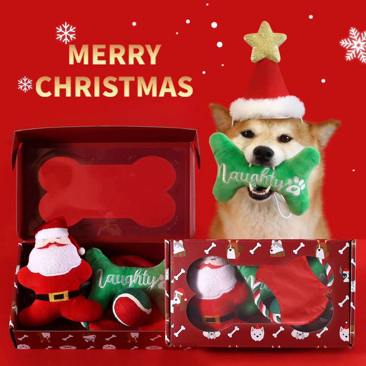 Christmas Dog Toy Set